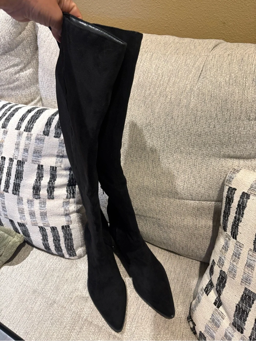 Rebecca Minkoff Black Suede Over-the-Knee Boots